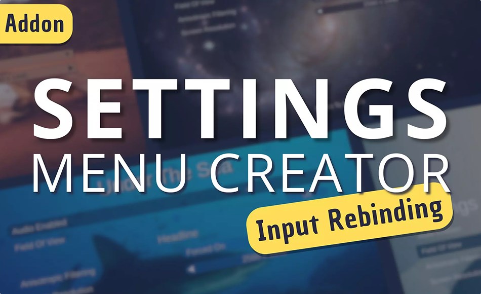 Unity插件 – 设置选项菜单创建插件 Settings & Options Menu Creator – Input Rebinding Addon