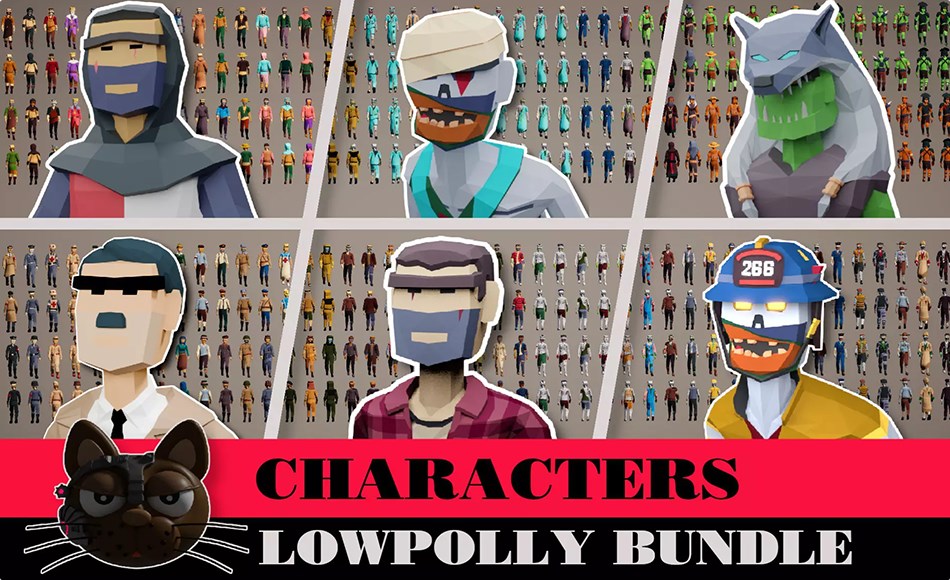 Unity角色 – 风格化角色模型合集 3D Characters Lowpolly Bundle 5
