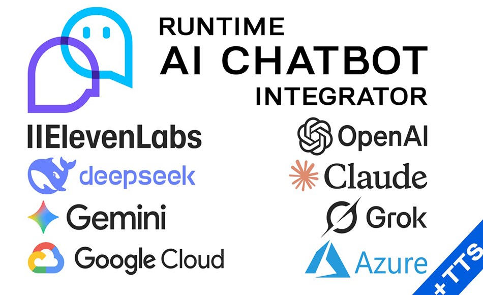 UE5插件 – AI 大模型聊天机器人 Runtime AI Chatbot Integrator (ElevenLabs, OpenAI, DeepSeek, Claude) +TTS