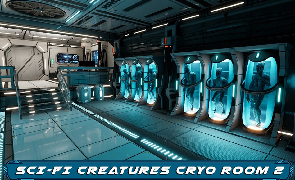 【UE5】科幻冷冻胶囊 Sci-Fi Creatures Cryo Capsules Room 2