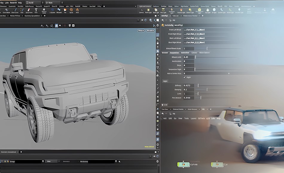 Houdini插件 – 汽车动画绑定插件 Auto RIg