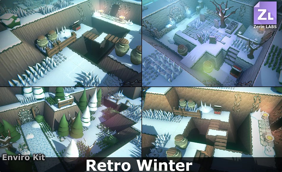 模型资产 – 游戏场景模型复古冬季 EnviroKit : Retro-Winter 模型资产 – 游戏场景模型复古冬季 EnviroKit : Retro-Winter