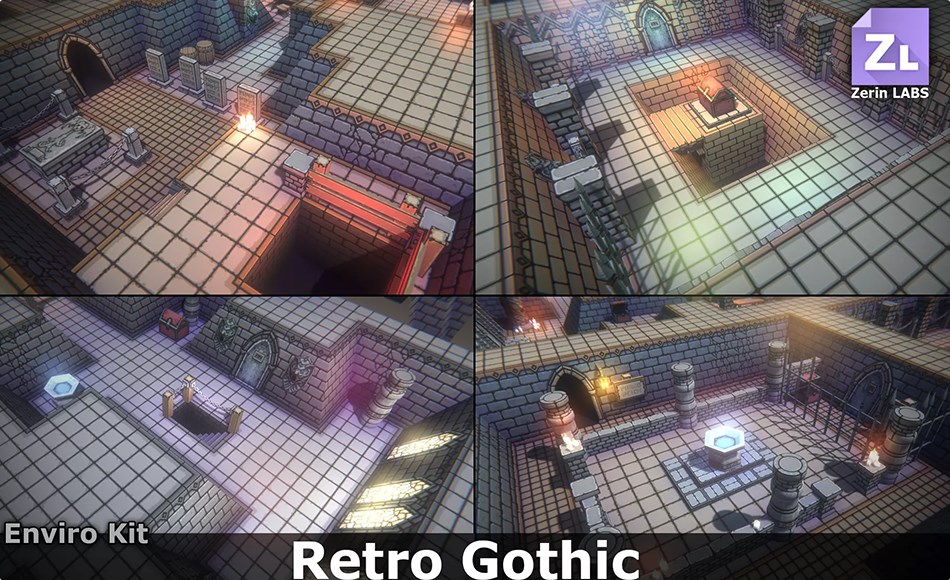 模型资产 – 风格化哥特神庙场景 EnviroKit – THE GOTHIC TEMPLE – Retro Lowpoly Low-poly 3D model 模型资产 – 风格化哥特神庙场景 EnviroKit – THE GOTHIC TEMPLE – Retro Lowpoly Low-poly 3D model