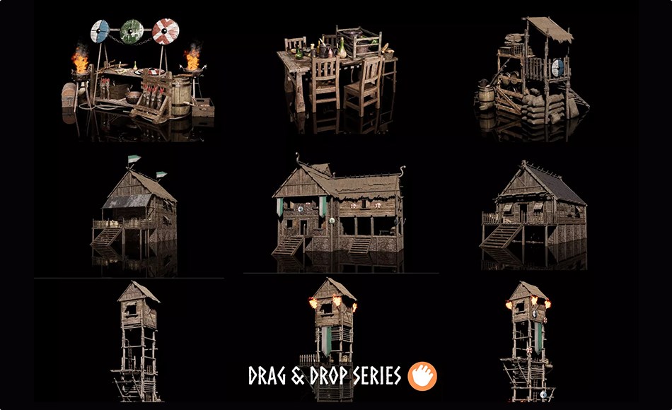 Unity场景 – 模块化房屋 Modular Houses (Modular Medieval Houses, House, Fantasy Houses, Prefab Houses) Unity场景 – 模块化房屋 Modular Houses (Modular Medieval Houses, House, Fantasy Houses, Prefab Houses)