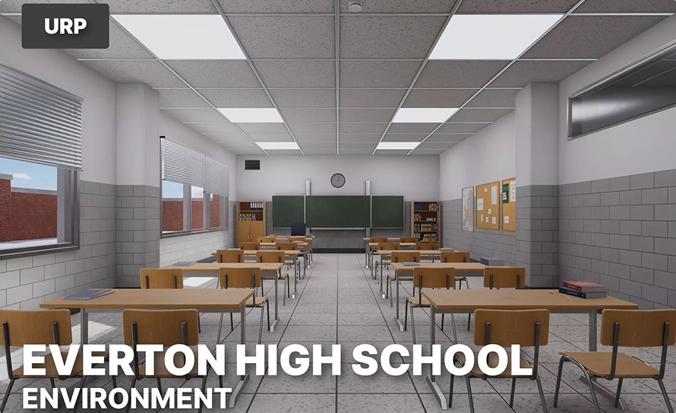 Unity场景 – 模块化城市学校环境 Everton High School – Modular Urban School Environment URP Unity场景 – 模块化城市学校环境 Everton High School – Modular Urban School Environment URP