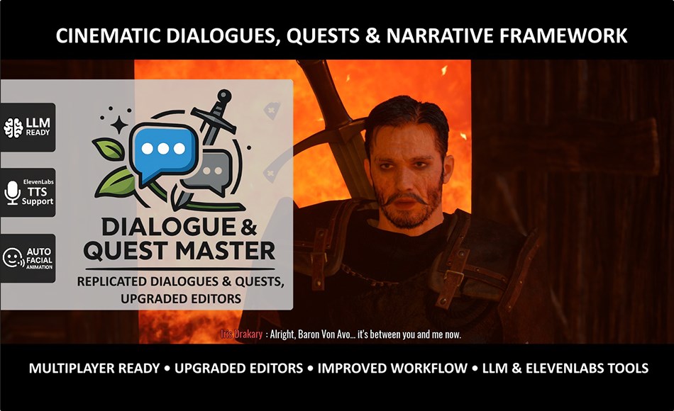 UE5插件 – 对话叙事框架 Dialogue & Quest Master UE5插件 – 对话叙事框架 Dialogue & Quest Master