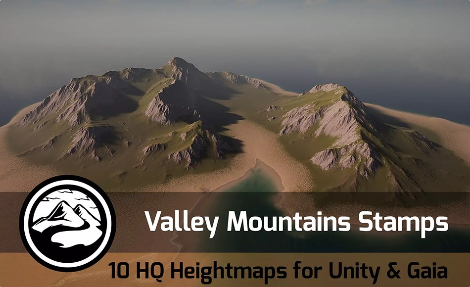 Unity地形 – 山谷山脉地形 alley Mountains – Stamp Pack