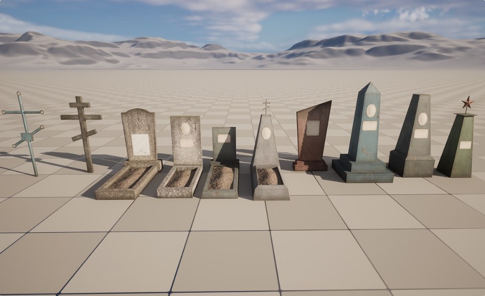 【UE5】墓碑资产包 Graveyard Pack