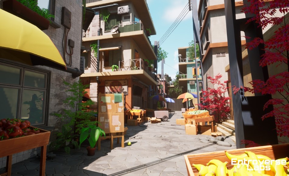 【UE5】风格化日本小巷 Stylized Japanese Street – Modular Asian Alley Market Pack