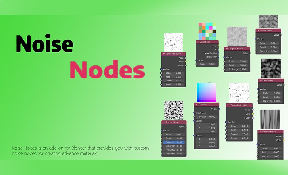 Blender插件 – 程序化噪点节点 Noise Nodes