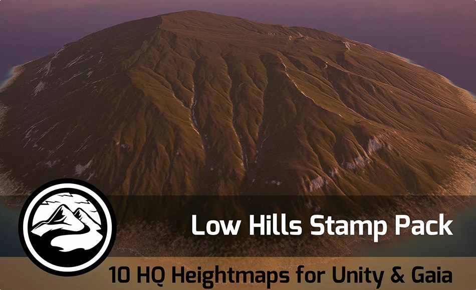 Unity地形 – 低矮山丘地形 Low Hills – Stamp Pack