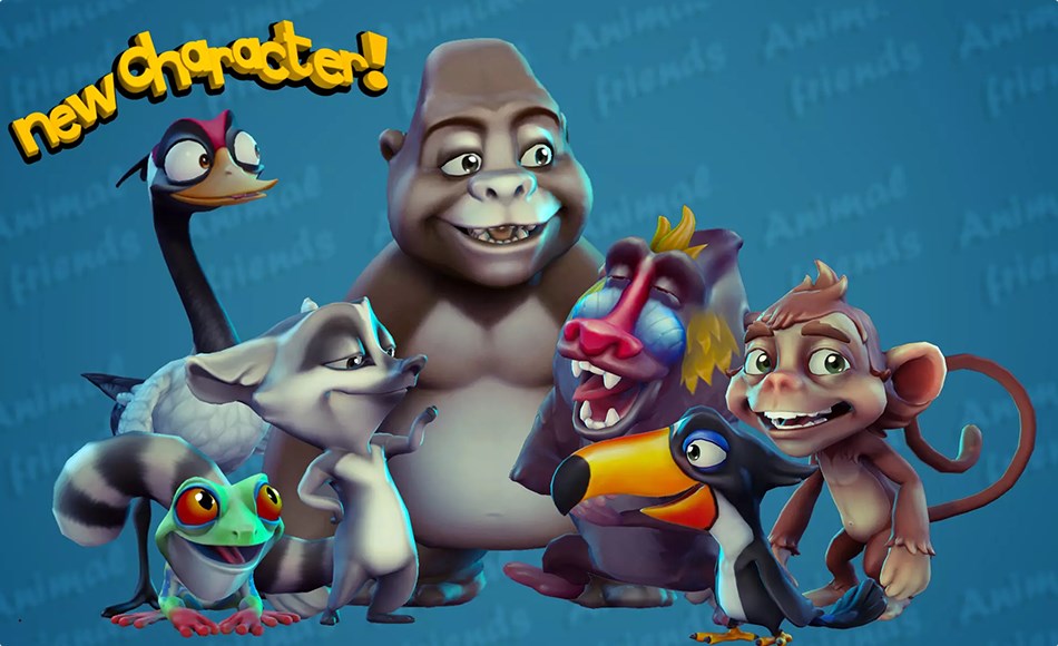 Unity动画 – 卡通动物动画 Animal Friends: Wild Animals (7 Characters)