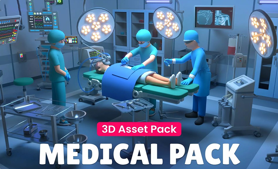 Unity资产 – 风格化医疗模型包 Medical Pack – Low Poly 3D Models Pack