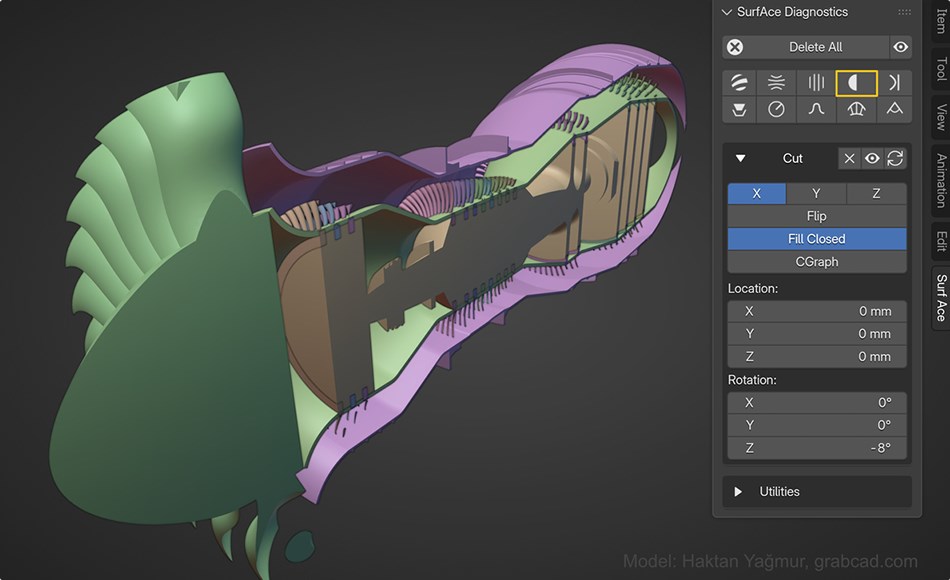 Blender插件 – 曲面分析插件 Surface Diagnostics Blender插件 – 曲面分析插件 Surface Diagnostics