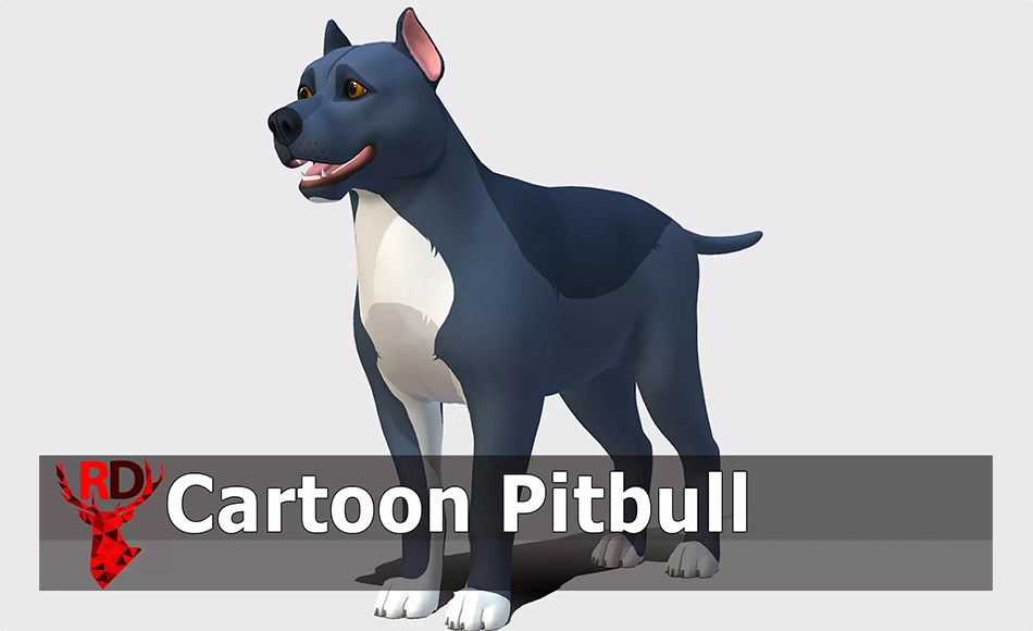 Unity动画 – 卡通比特犬 Cartoon Dog – Pitbull