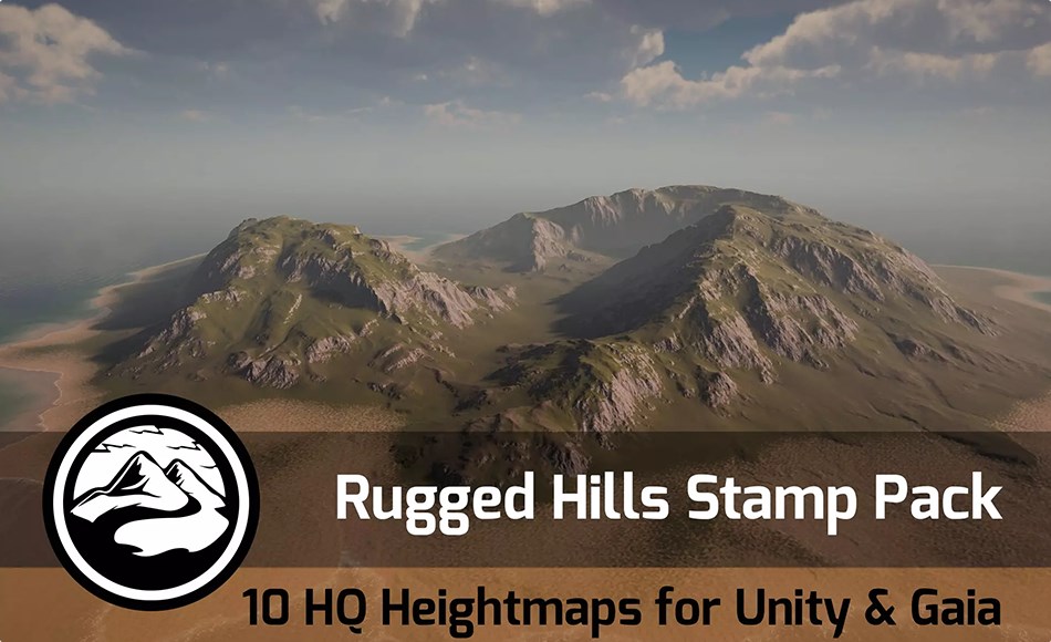 Unity地形 – 崎岖山丘 Rugged Hills – Stamp Pack