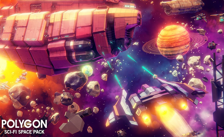 【UE5】风格化科幻太空 POLYGON – Sci-Fi Space – Low Poly Modular Space Game Assets