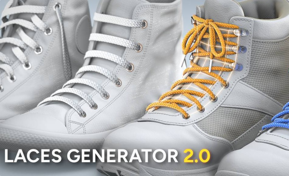 Blender插件 – 鞋带生成器 Laces Generator