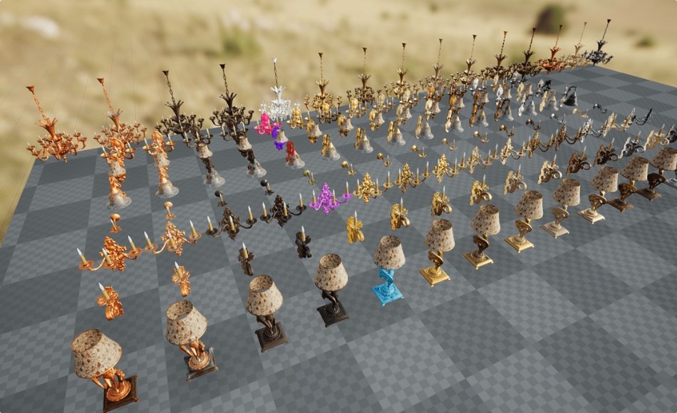 【UE5】灯具道具 8 Classic Lamps 【UE5】灯具道具 8 Classic Lamps