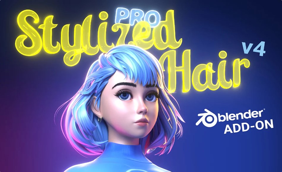 Blender插件 – 头发编辑插件 Stylized Hair PRO v4 – Hair Editing for Blender Blender插件 – 头发编辑插件 Stylized Hair PRO v4 – Hair Editing for Blender