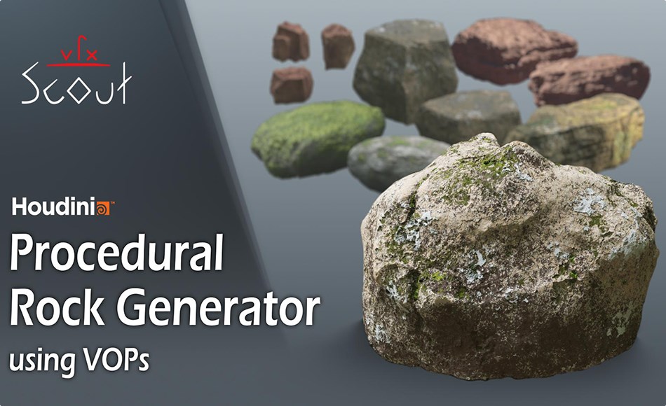 【中文字幕】程序化岩石创作教程 Procedural Rocks in Houdini using VOPs