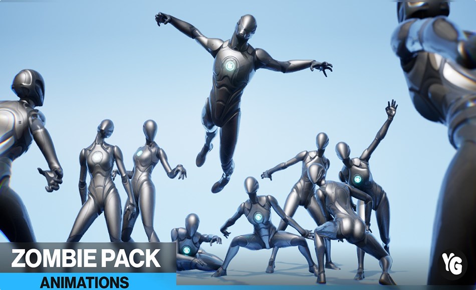 【UE5】僵尸角色动画 105 Zombie Animations Mocap + 281 Bonus Zombie Audio