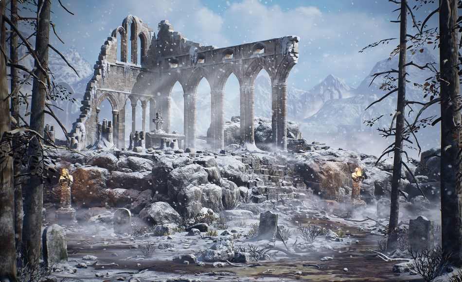 【UE5】模块化哥特式寺庙 Modular Gothic Temple (medieval/winter/snow)