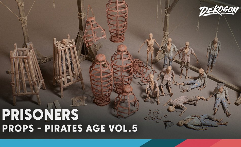 【UE5】海盗囚犯 Pirates Age VOL.5 – Prisoners (Nanite + Low Poly)