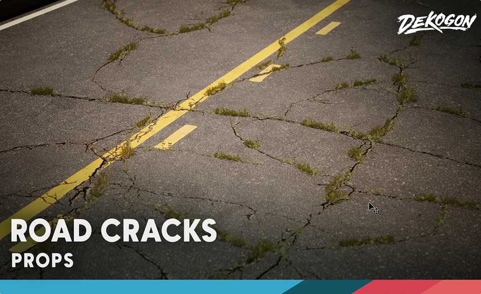 【UE5】道路裂缝卷 Road Cracks VOL. (Low Poly)