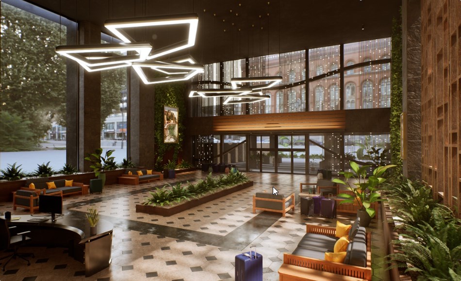 【UE5】酒店大堂环境 Hotel Lobby Environment ( Motel Lobby Lounge Reception )