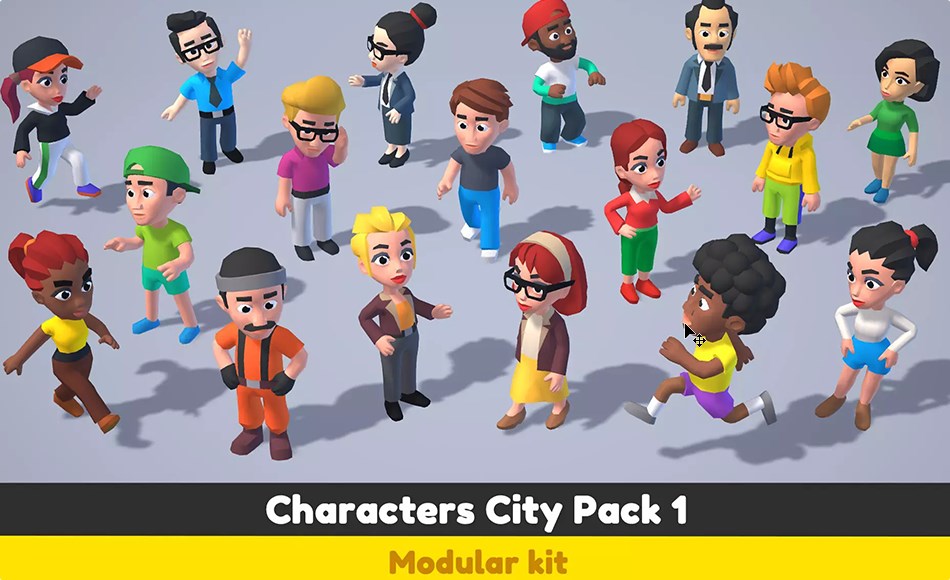 Unity角色 – 风格化城市角色 Characters City Pack 1