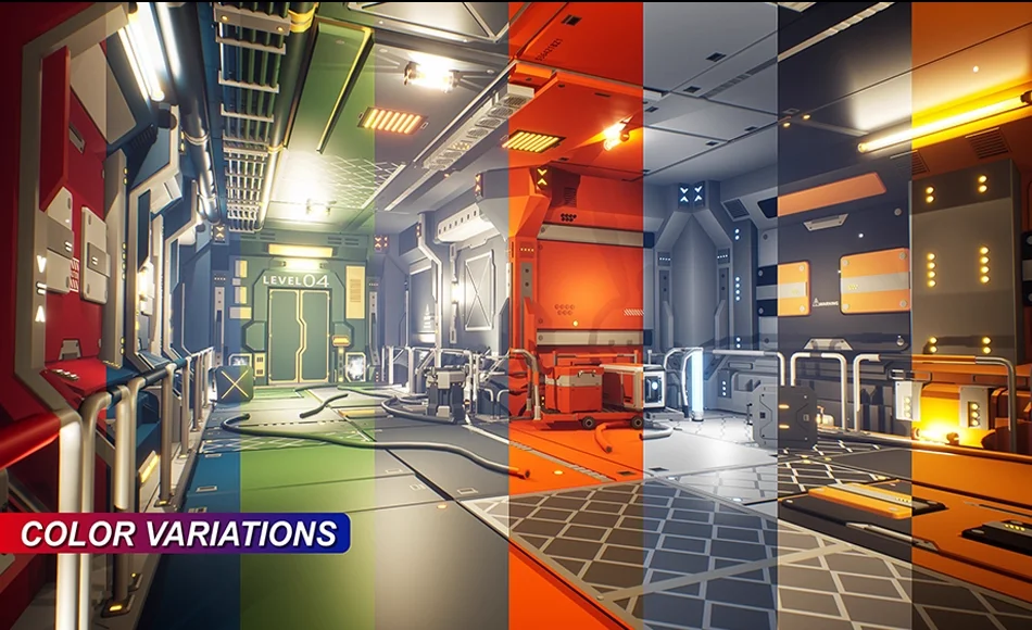 【UE5】科幻走廊环境 Sci-Fi Corridor – Low Poly Environment