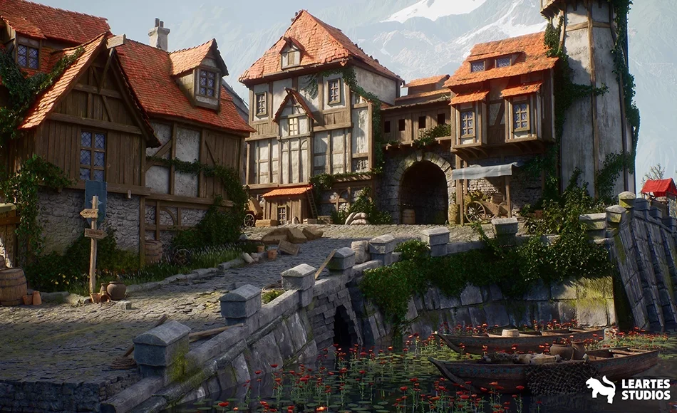 【UE5】中世纪湖镇环境 Medieval Lake Town Environment (Unreal Engine)