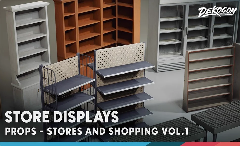 【UE5】杂货店展示柜 Stores VOL.1 – Shop and Grocery Displays (Nanite & Low Poly)
