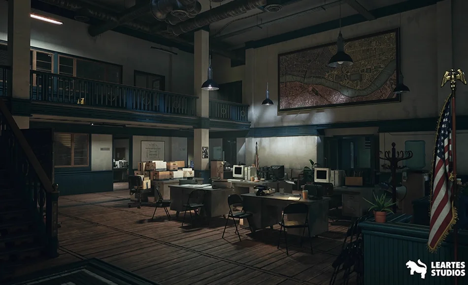 【UE5】复古警察局环境场景 Retro Police Station Environment ( Unreal Engine )