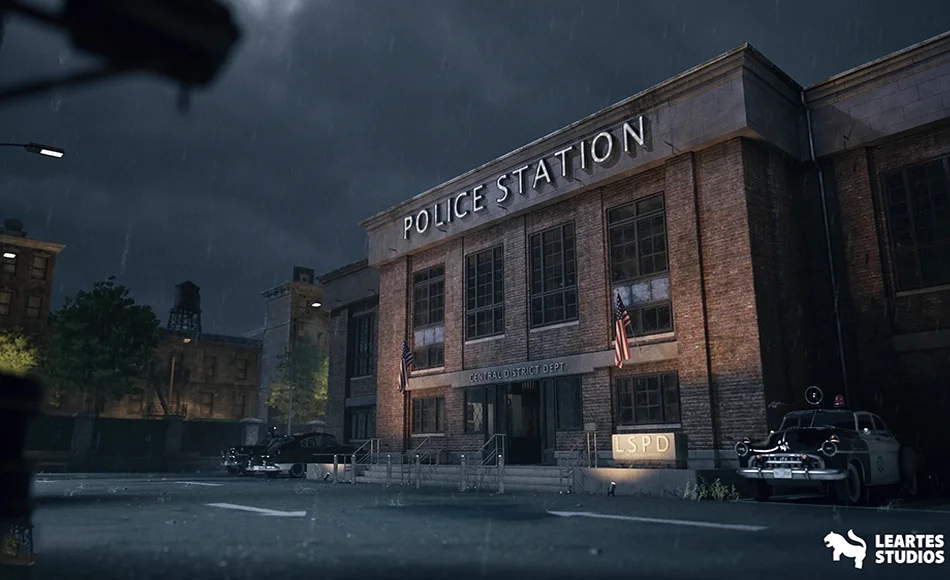 【UE5】复古警察局环境场景 Retro Police Station Environment ( Unreal Engine )