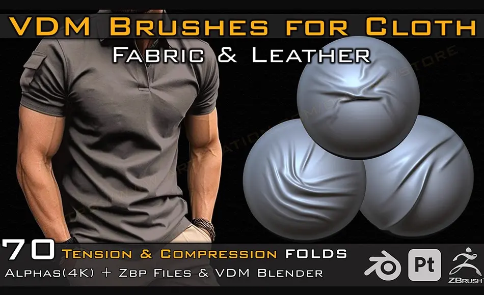 70 款布料物笔刷 70 VDM Brushes Cloth Leather & Fabric Brushes