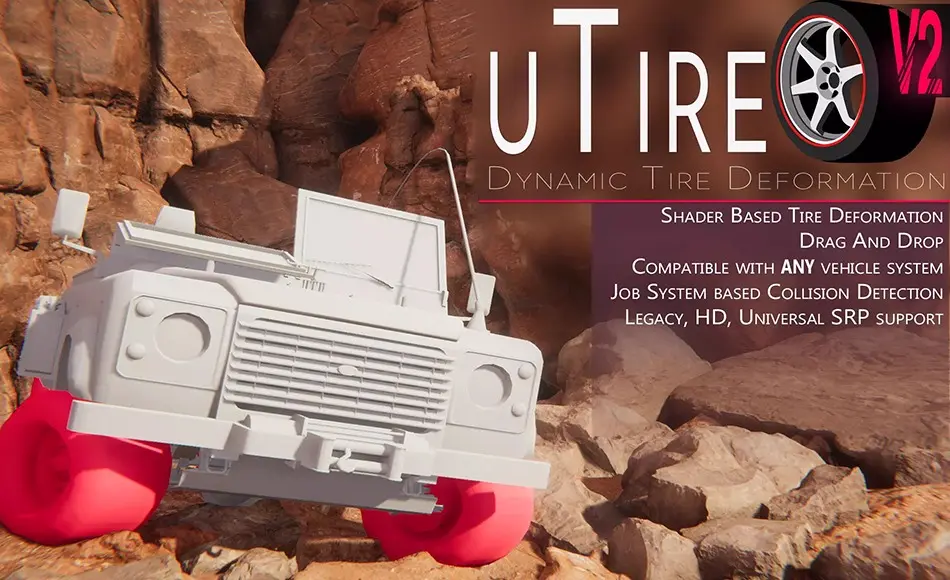 Unity插件 – 汽车轮胎挤压变形插件 uTire Dynamic Tire Deformation V2
