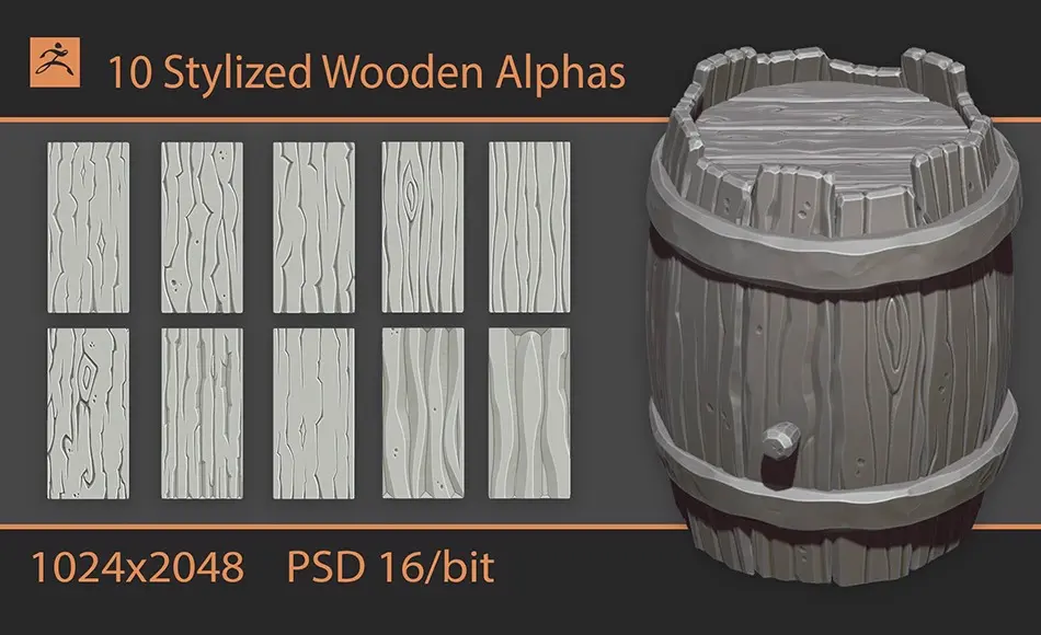 风格化木质材质纹理 Stylized Wooden Alphas