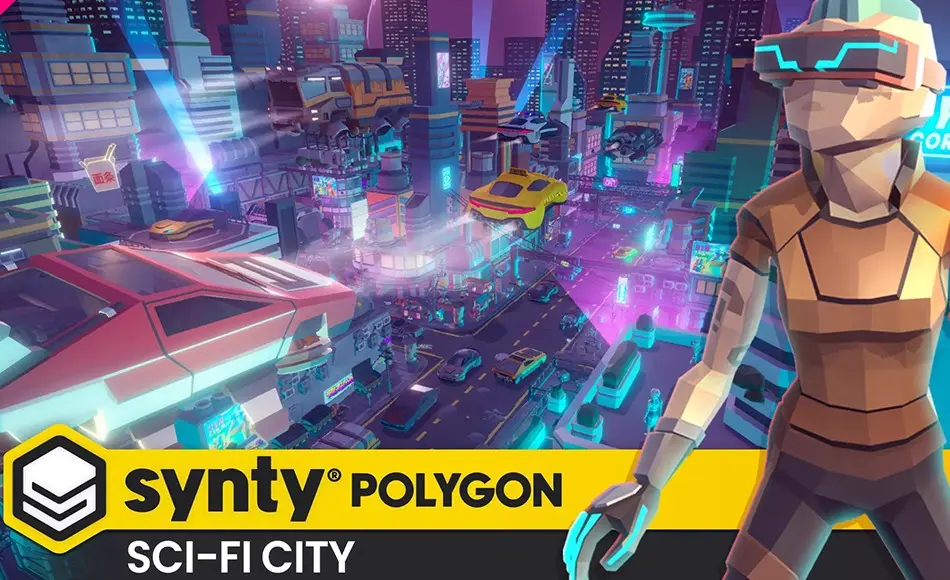 Unity场景 – 风格化科幻城市 POLYGON – Sci-Fi City Pack – Art by Synty