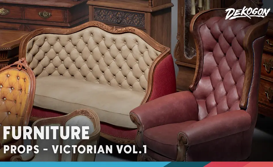 【UE5】维多利亚家具 Victorian VOL.1 – Furniture (Nanite and Low Poly)