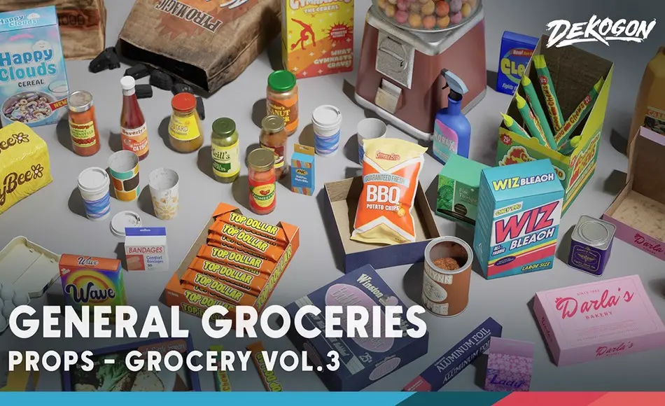 【UE5】杂货商品 Grocery VOL.3 – General Goods (Nanite and Low Poly)
