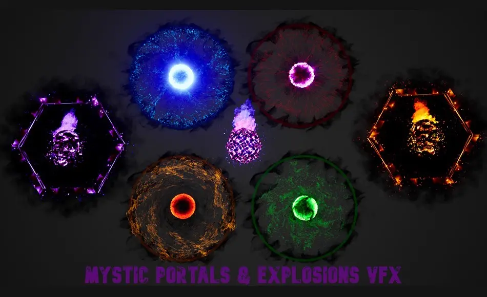 【UE5】传送门/爆炸特效包 Mystic Portals Explosions VFX Pack