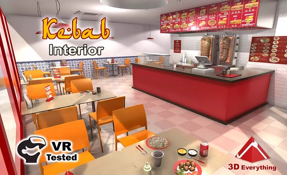 Unity场景 – 烤肉餐厅内部场景 Kebab Restaurant Interior
