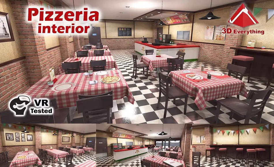 Unity场景 – 披萨店内部环境 Pizzeria Interior