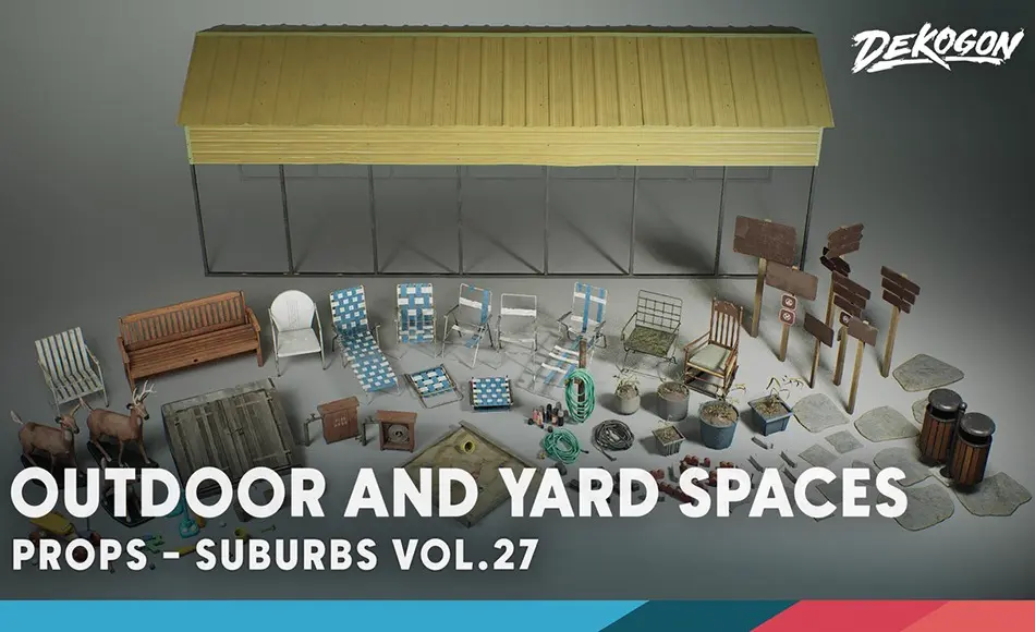 【UE5】户外庭院道具 Suburbs VOL.27 – Outdoor and Yard Spaces (Nanite and Low Poly)