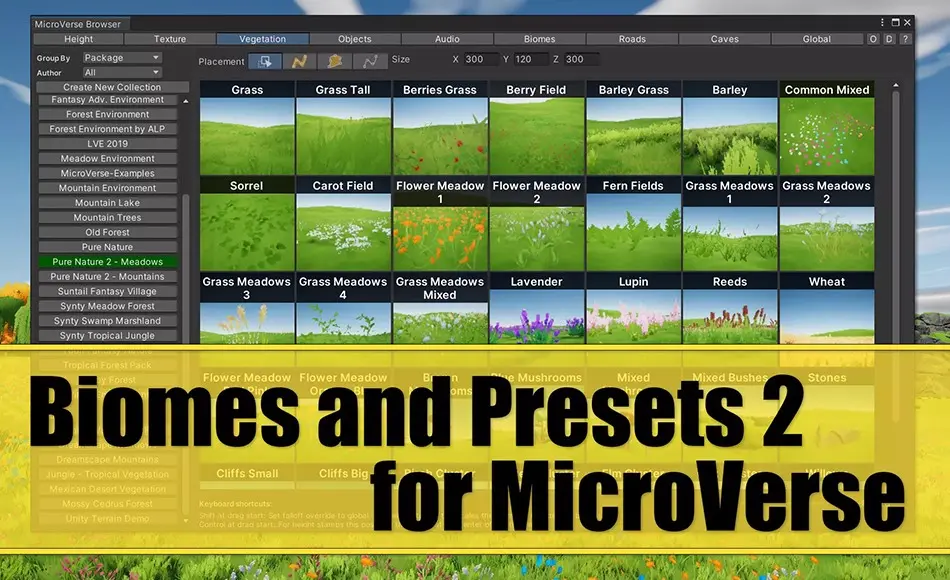 Unity植物 – 生物群落和预设 Biomes and Presets 2 for MicroVerse Unity植物 – 生物群落和预设 Biomes and Presets 2 for MicroVerse