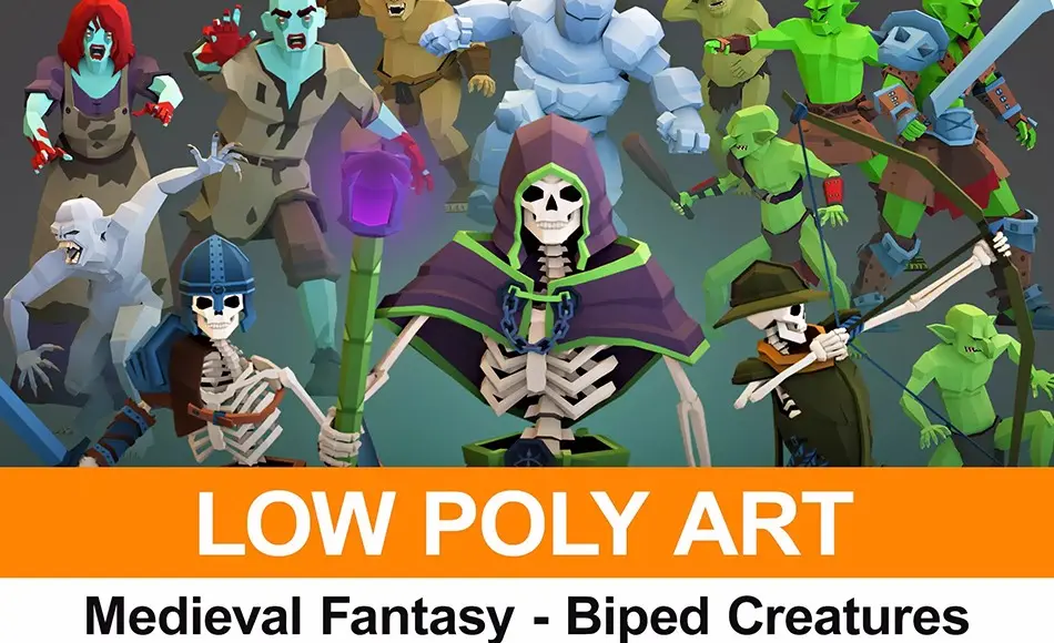 Unity角色 – 中世纪奇幻角色包 Low-Poly Medieval Fantasy – Biped Creatures Pack Unity角色 – 中世纪奇幻角色包 Low-Poly Medieval Fantasy – Biped Creatures Pack