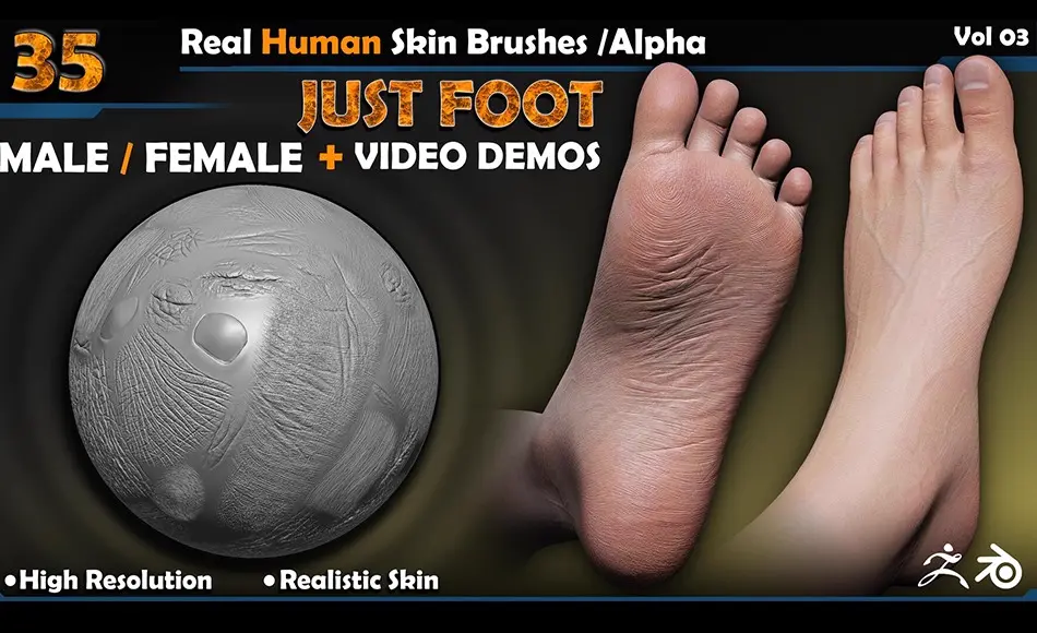 35 组真实足部皮肤纹理笔刷 Real Human Skin Brushes /Alpha _ Male & Female| Vol 03 35 组真实足部皮肤纹理笔刷 Real Human Skin Brushes /Alpha _ Male & Female| Vol 03