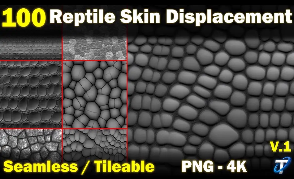 100 张动物皮肤置换贴图 100 Ultra High-Quality Reptile Skin Displacements / Reptile Skin Alpha (Seamless and Tileable) Vol 1 100 张动物皮肤置换贴图 100 Ultra High-Quality Reptile Skin Displacements / Reptile Skin Alpha (Seamless and Tileable) Vol 1